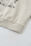 Skull Graphic Heavyweight Crewneck - Oat Gray