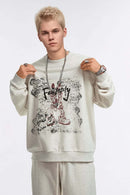 Skull Graphic Heavyweight Crewneck - Oat Gray