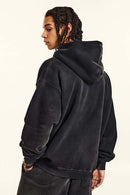 Hand-Painted Splatter Hoodie - Black