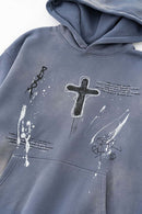 Hand-Painted Splatter Hoodie - Blue