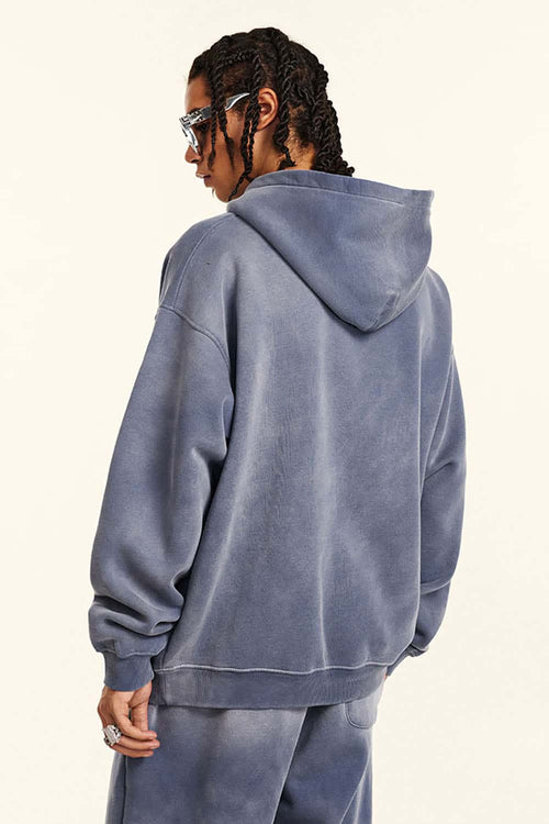 Hand-Painted Splatter Hoodie - Blue