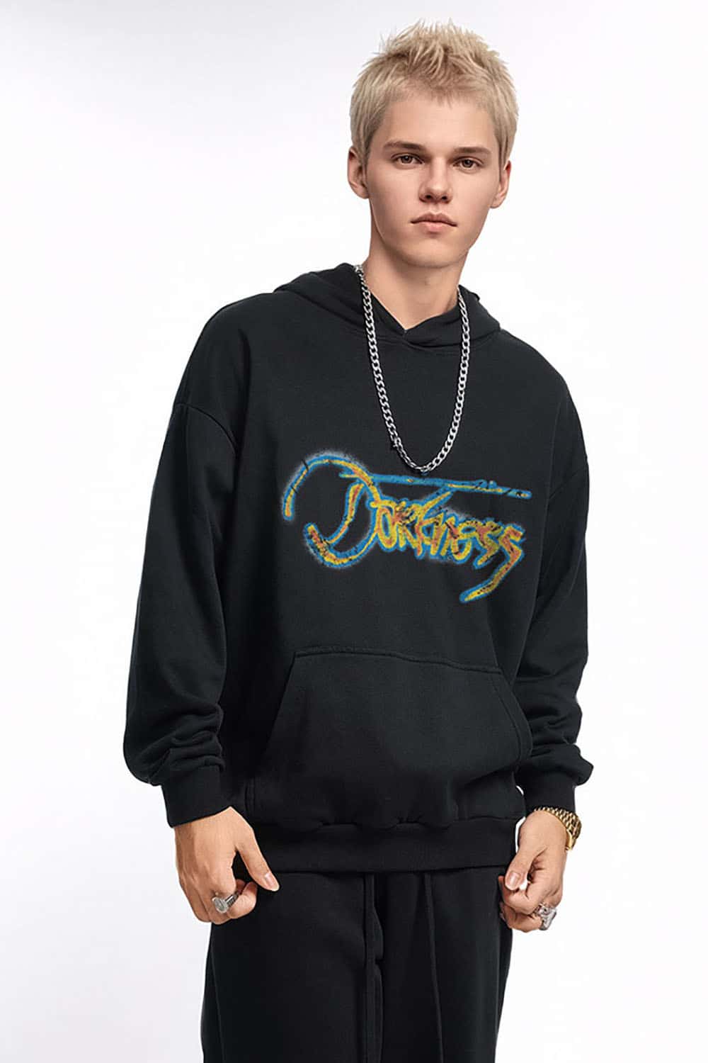 Heavyweight Thermographic Print Hooded Sweatshirt