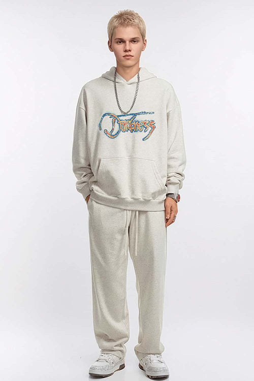 Premium Thermal Graphic Pullover Hoodie - Oat Gray