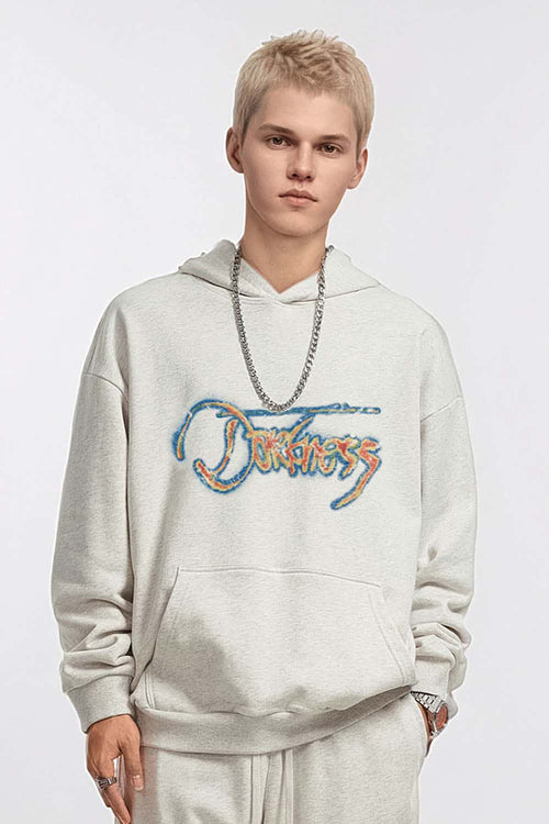 Premium Thermal Graphic Pullover Hoodie - Oat Gray