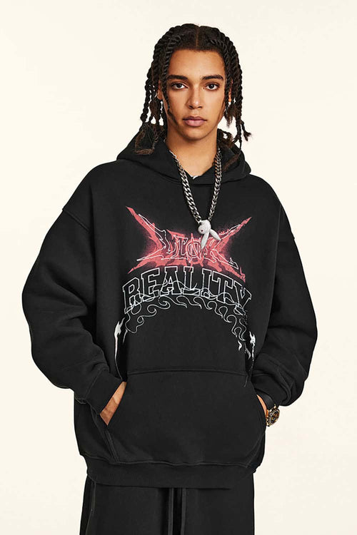 Heavyweight Gradient Graphic Hoodie - Black