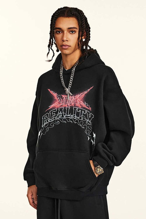 Heavyweight Gradient Graphic Hoodie - Black