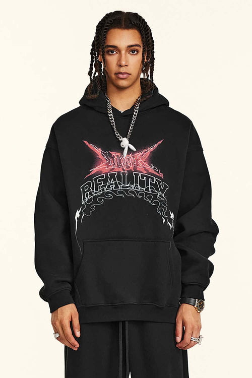 Heavyweight Gradient Graphic Hoodie - Black