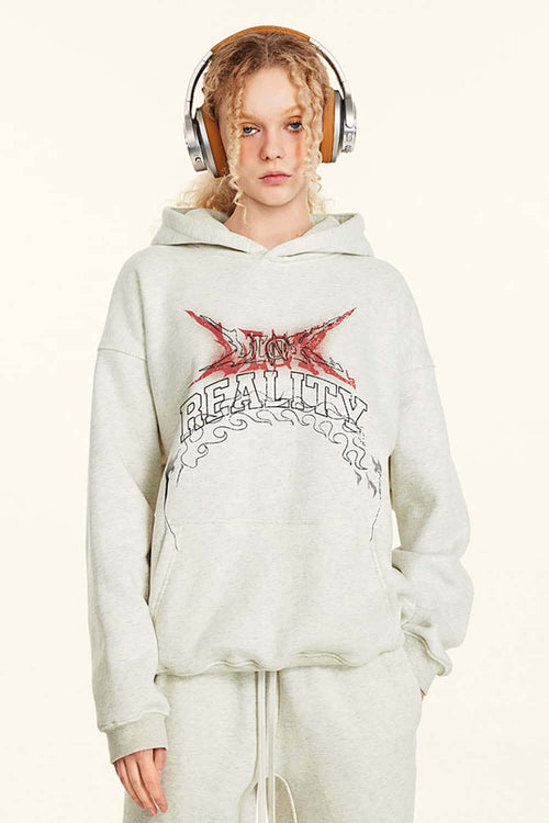 Heavyweight Gradient Graphic Hoodie - Oat Gray