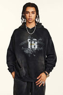 Gradient Typography Graphic Hoodie - Black