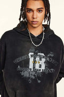 Gradient Typography Graphic Hoodie - Black