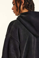 Gradient Typography Graphic Hoodie - Black