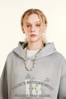 Gradient Typography Graphic Hoodie - Light Gray
