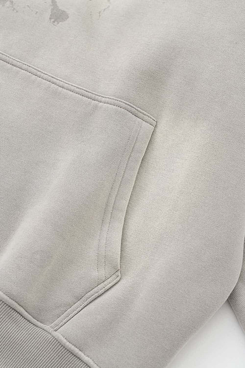 Gradient Typography Graphic Hoodie - Light Gray