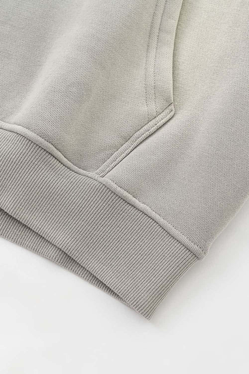 Gradient Typography Graphic Hoodie - Light Gray
