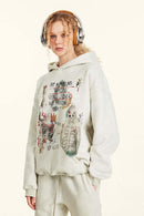 Halloween Graffiti Heavyweight Hoodie - Oat Gray