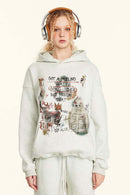 Halloween Graffiti Heavyweight Hoodie - Oat Gray