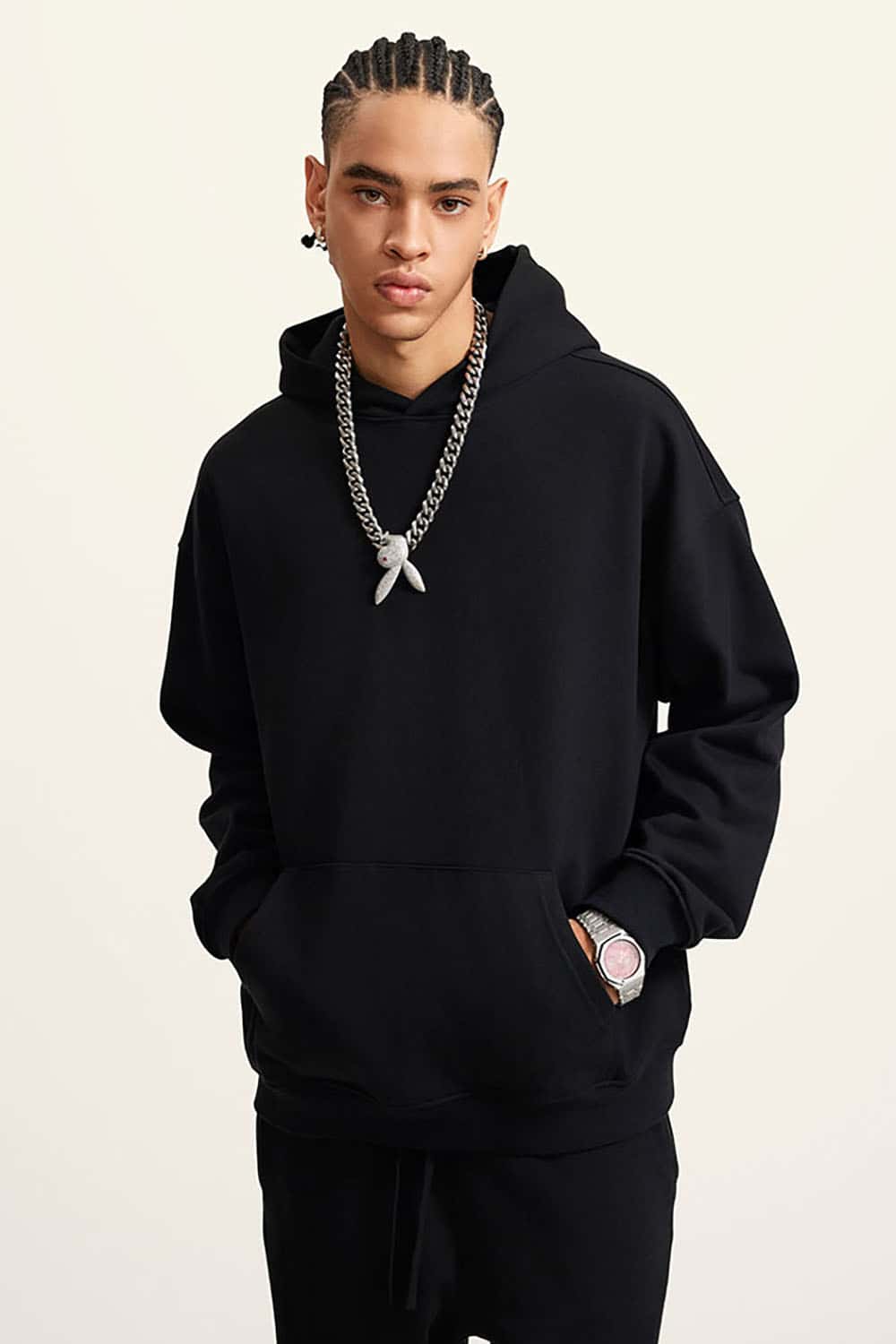 Heavyweight Solid Color Fleece-Lined Hoodie