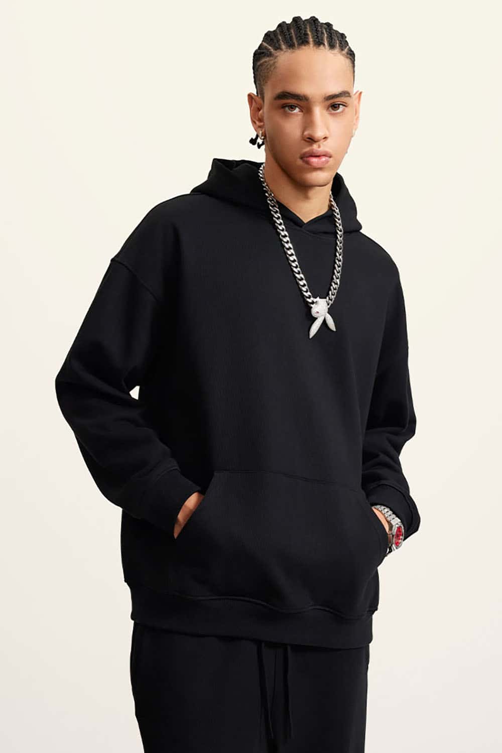 Heavyweight Solid Color Fleece-Lined Hoodie