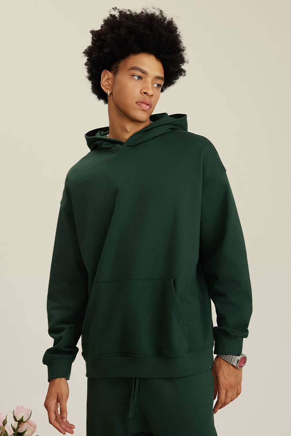 Heavyweight Solid Color Fleece-Lined Hoodie