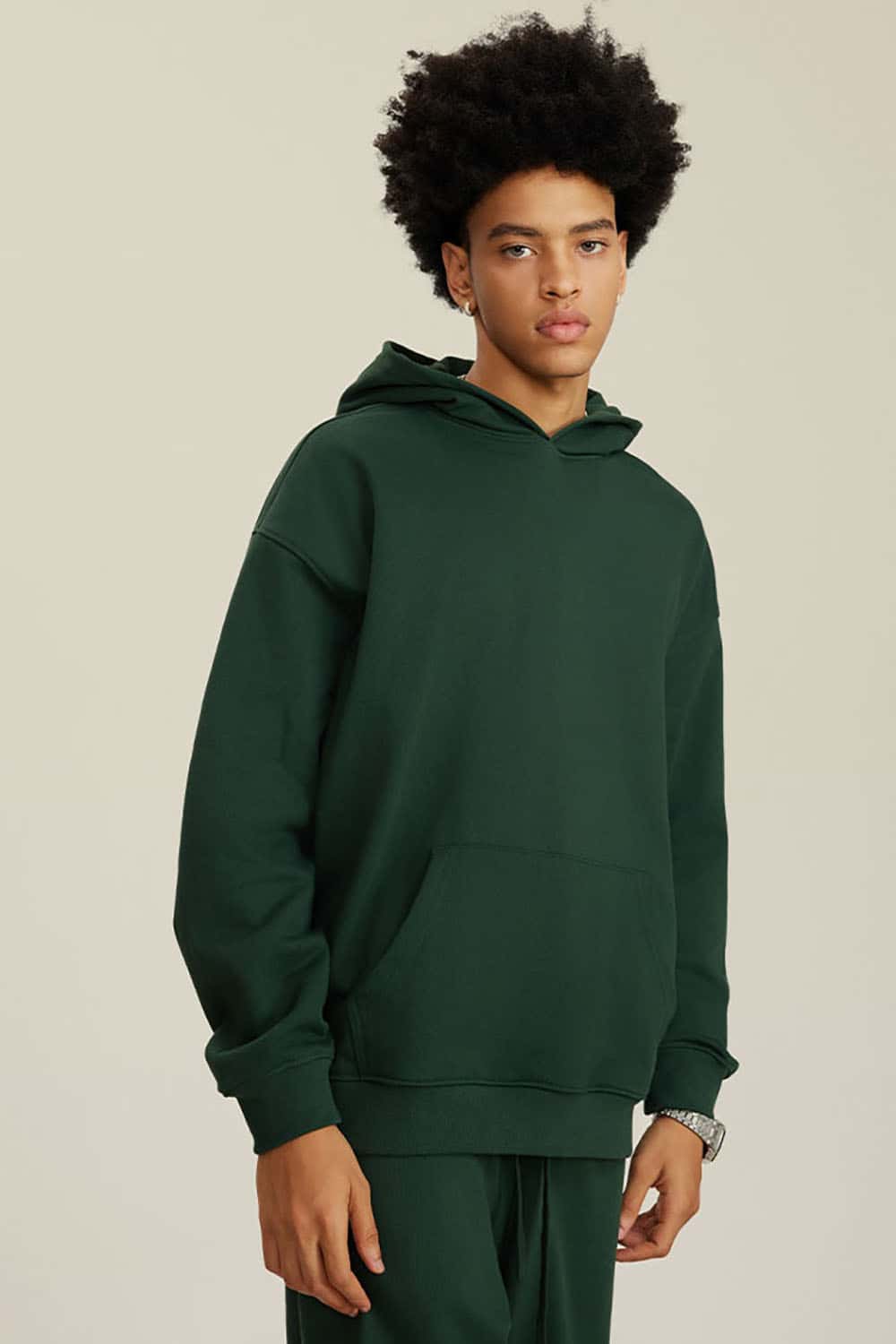 Heavyweight Solid Color Fleece-Lined Hoodie