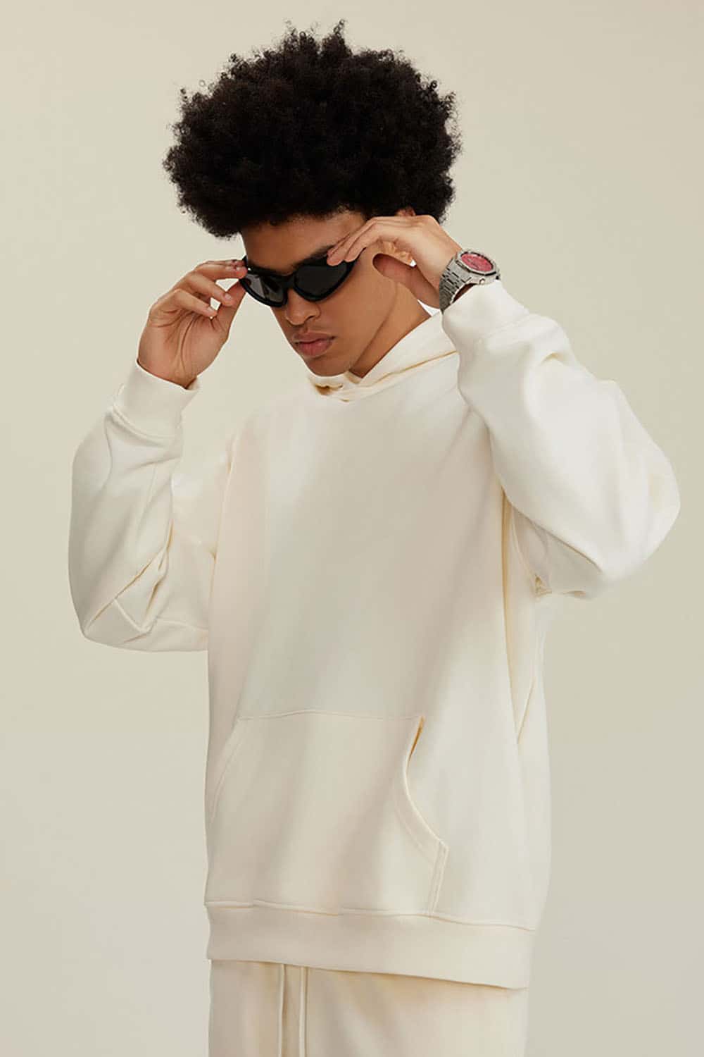 Heavyweight Solid Color Fleece-Lined Hoodie