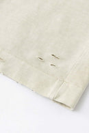 Distressed Vintage Sleeveless Cotton Vest - Gray Apricot