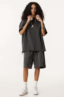 Distressed Heavyweight Street Tee - Dark Gray