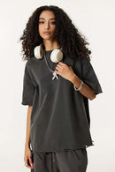Distressed Heavyweight Street Tee - Dark Gray