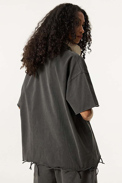 Distressed Heavyweight Street Tee - Dark Gray