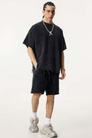 Distressed Heavyweight Street Tee - Slate Black