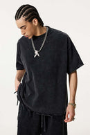 Distressed Heavyweight Street Tee - Slate Black