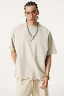 Distressed Heavyweight Street Tee - Slate Rice