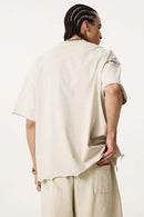 Distressed Heavyweight Street Tee - Slate Rice
