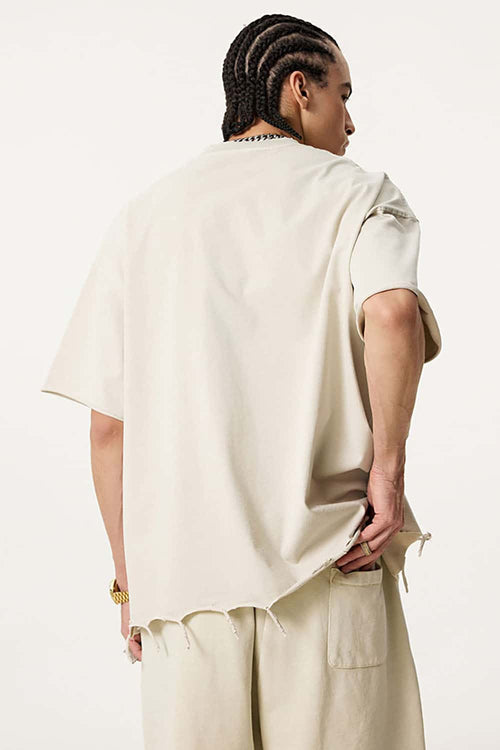 Distressed Heavyweight Street Tee - Slate Rice