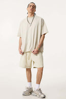 Distressed Heavyweight Street Tee - Slate Rice
