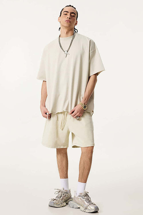 Distressed Heavyweight Street Tee - Slate Rice