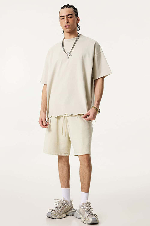 Distressed Heavyweight Street Tee - Slate Rice