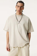Distressed Heavyweight Street Tee - Slate Rice