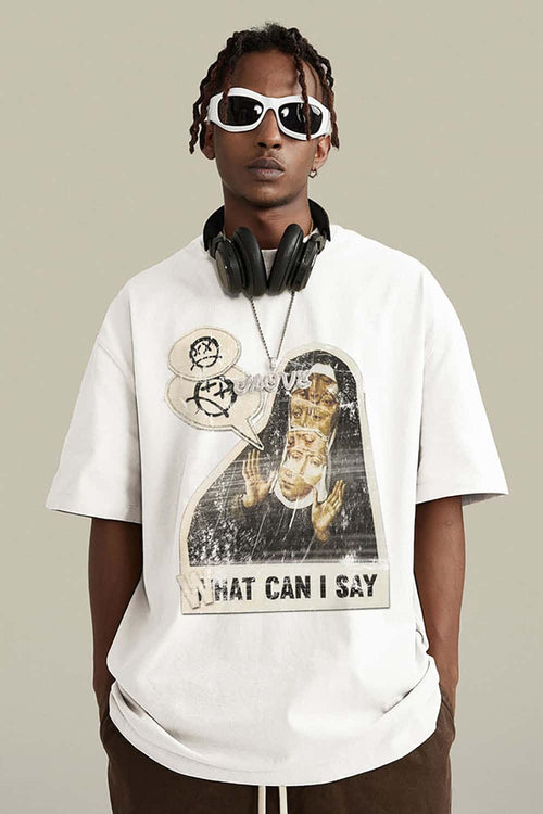 Heavyweight Graphic Vintage Tee - White