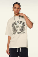 Abstract Graphic Short-Sleeve Tee - Gray Apricot