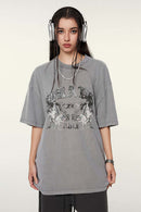 Abstract Graphic Short-Sleeve Tee - Medium Gray