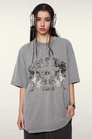Abstract Graphic Short-Sleeve Tee - Medium Gray