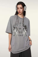 Abstract Graphic Short-Sleeve Tee - Medium Gray