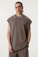 Unisex Loose-Fit Athletic Muscle Tank - Coffee