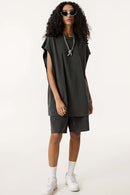 Unisex Loose-Fit Athletic Muscle Tank - Dark Gray