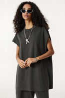 Unisex Loose-Fit Athletic Muscle Tank - Dark Gray
