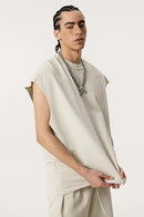 Unisex Loose-Fit Athletic Muscle Tank - Gray Apricot