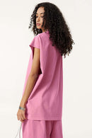 Unisex Loose-Fit Athletic Muscle Tank - Rose Pink