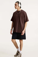 Premium Heavyweight Drop-Shoulder Essential Tee - Chocolate