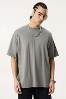 Premium Heavyweight Drop-Shoulder Essential Tee - Gray